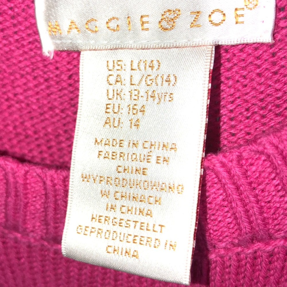 Maggie & Zoe Pink Llama Sweater ~Large US 14 - Picture 12 of 16
